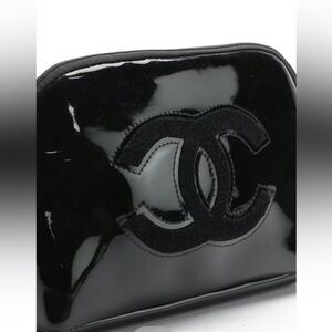CHANEL Beaute Black Patent Leather Crossbody Bag
